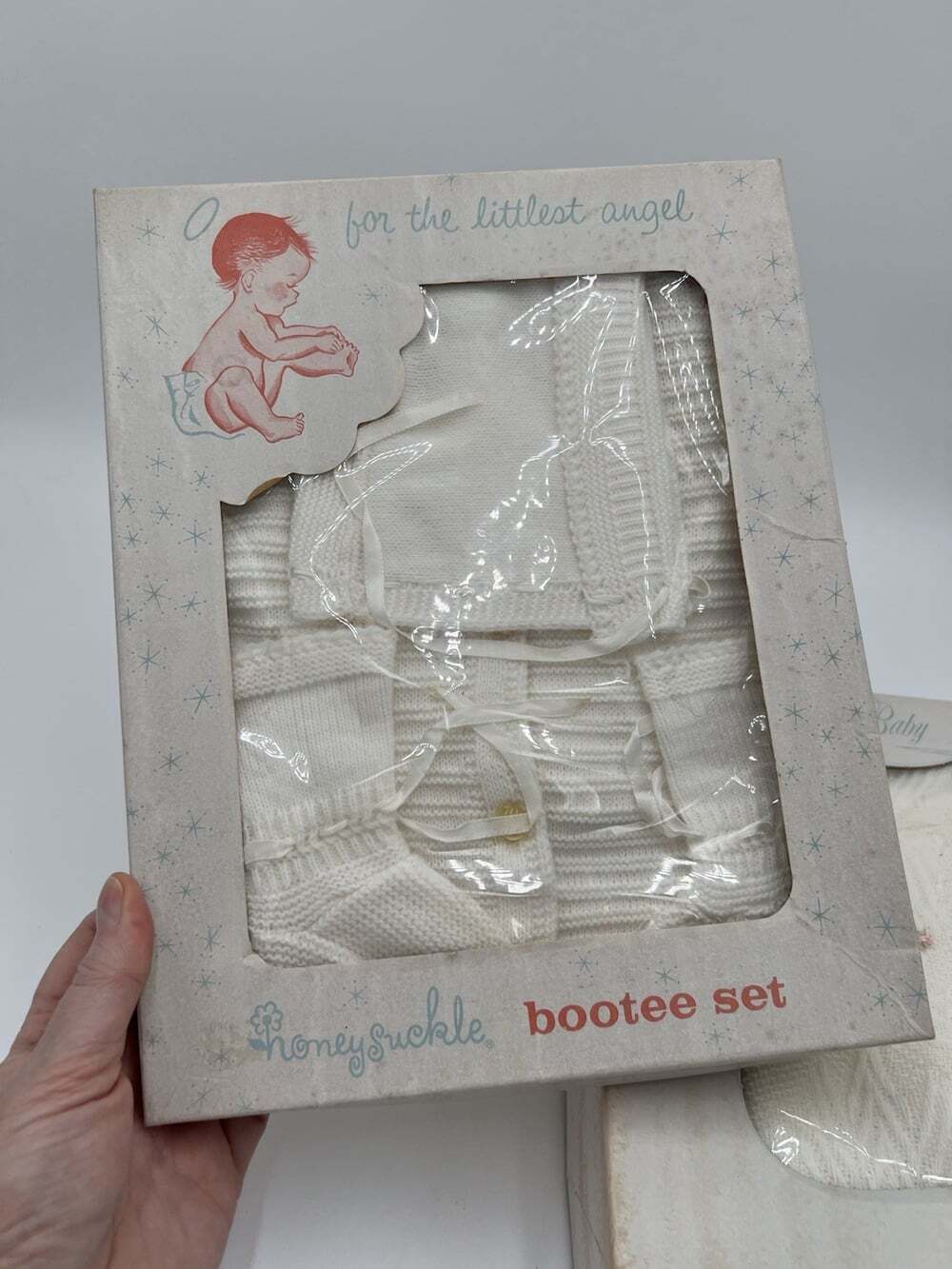 Vintage Sears Honeysuckle Baby Layette Set + Infant Shawl Original Boxes